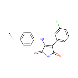 CSc1ccc(NC2=C(c3cccc(Cl)c3)C(=O)NC2=O)cc1 ZINC000014946030