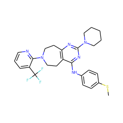 CSc1ccc(Nc2nc(N3CCCCC3)nc3c2CCN(c2ncccc2C(F)(F)F)CC3)cc1 ZINC000144997556