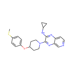 CSc1ccc(OC2CCN(c3nc4cnccc4nc3NC3CC3)CC2)cc1 ZINC000653677663