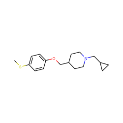 CSc1ccc(OCC2CCN(CC3CC3)CC2)cc1 ZINC000013730039