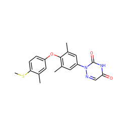 CSc1ccc(Oc2c(C)cc(-n3ncc(=O)[nH]c3=O)cc2C)cc1C ZINC000029555155