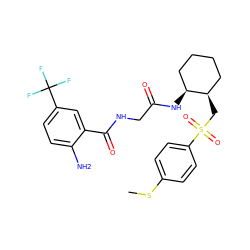 CSc1ccc(S(=O)(=O)C[C@@H]2CCCC[C@@H]2NC(=O)CNC(=O)c2cc(C(F)(F)F)ccc2N)cc1 ZINC000049888653