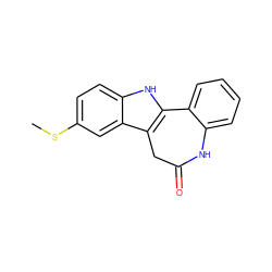 CSc1ccc2[nH]c3c(c2c1)CC(=O)Nc1ccccc1-3 ZINC000045284499