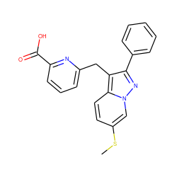 CSc1ccc2c(Cc3cccc(C(=O)O)n3)c(-c3ccccc3)nn2c1 ZINC000203415721