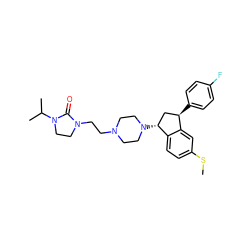 CSc1ccc2c(c1)[C@H](c1ccc(F)cc1)C[C@H]2N1CCN(CCN2CCN(C(C)C)C2=O)CC1 ZINC000022940804