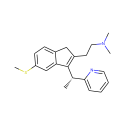 CSc1ccc2c(c1)C([C@@H](C)c1ccccn1)=C(CCN(C)C)C2 ZINC000013493460