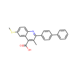 CSc1ccc2nc(-c3ccc(-c4ccccc4)cc3)c(C)c(C(=O)O)c2c1 ZINC000029327708