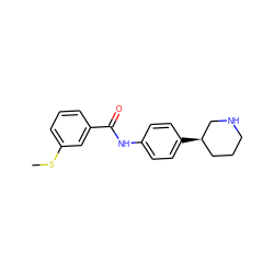 CSc1cccc(C(=O)Nc2ccc([C@@H]3CCCNC3)cc2)c1 ZINC000117721132