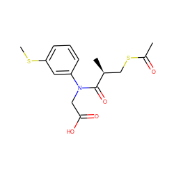 CSc1cccc(N(CC(=O)O)C(=O)[C@@H](C)CSC(C)=O)c1 ZINC000027726871