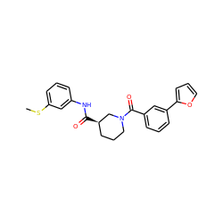 CSc1cccc(NC(=O)[C@@H]2CCCN(C(=O)c3cccc(-c4ccco4)c3)C2)c1 ZINC000096272146