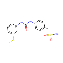 CSc1cccc(NC(=O)Nc2ccc(OS(N)(=O)=O)cc2)c1 ZINC000084670380