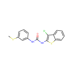 CSc1cccc(NC(=O)Nc2sc3ccccc3c2Cl)c1 ZINC000096928166