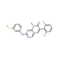 CSc1cccc(Nc2ncc3cc(-c4c(Cl)cccc4Cl)c(=O)n(C)c3n2)c1 ZINC000002047743