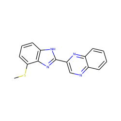 CSc1cccc2[nH]c(-c3cnc4ccccc4n3)nc12 ZINC000013678110