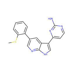 CSc1ccccc1-c1cnc2[nH]cc(-c3ccnc(N)n3)c2c1 ZINC001772578250