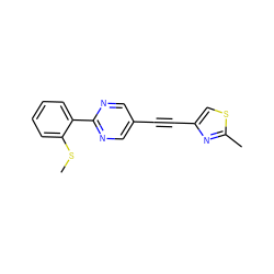 CSc1ccccc1-c1ncc(C#Cc2csc(C)n2)cn1 ZINC000115638086