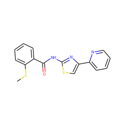 CSc1ccccc1C(=O)Nc1nc(-c2ccccn2)cs1 ZINC000006823436