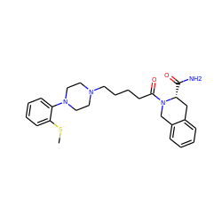 CSc1ccccc1N1CCN(CCCCC(=O)N2Cc3ccccc3C[C@H]2C(N)=O)CC1 ZINC000169310365