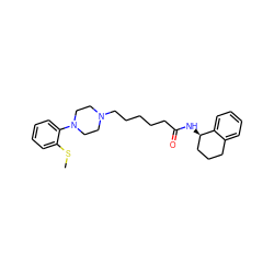 CSc1ccccc1N1CCN(CCCCCC(=O)N[C@@H]2CCCc3ccccc32)CC1 ZINC000013586565