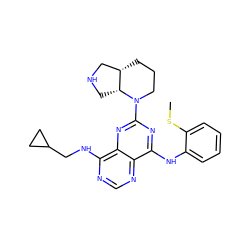 CSc1ccccc1Nc1nc(N2CCC[C@H]3CNC[C@H]32)nc2c(NCC3CC3)ncnc12 ZINC000084670669