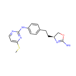 CSc1ccnc(Nc2ccc(CC[C@H]3COC(N)=N3)cc2)n1 ZINC000139785566