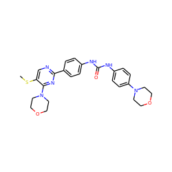 CSc1cnc(-c2ccc(NC(=O)Nc3ccc(N4CCOCC4)cc3)cc2)nc1N1CCOCC1 ZINC000118250447