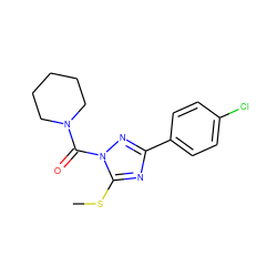 CSc1nc(-c2ccc(Cl)cc2)nn1C(=O)N1CCCCC1 ZINC000013533121