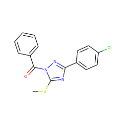 CSc1nc(-c2ccc(Cl)cc2)nn1C(=O)c1ccccc1 ZINC000000350036