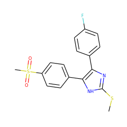 CSc1nc(-c2ccc(F)cc2)c(-c2ccc(S(C)(=O)=O)cc2)[nH]1 ZINC000095602136