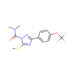 CSc1nc(-c2ccc(OC(F)(F)F)cc2)nn1C(=O)N(C)C ZINC000013533076