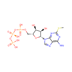 CSc1nc(N)c2ncn([C@@H]3O[C@H](CO[P@](=O)(O)O[P@](=O)(O)OP(=O)(O)O)[C@@H](O)[C@H]3O)c2n1 ZINC000003995334