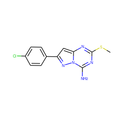 CSc1nc(N)n2nc(-c3ccc(Cl)cc3)cc2n1 ZINC000000095804