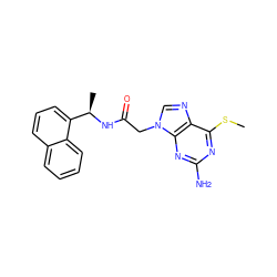 CSc1nc(N)nc2c1ncn2CC(=O)N[C@H](C)c1cccc2ccccc12 ZINC000061947343