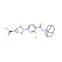 CSc1nc(N2C[C@H]3[C@@H](C2)[C@@H]3C(=O)O)ccc1C(=O)NC12CC3CC(CC(C3)C1)C2 ZINC000169322464