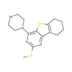 CSc1nc(N2CCNCC2)c2sc3c(c2n1)CCCC3 ZINC000006661323