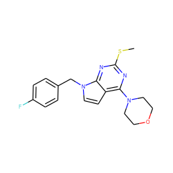 CSc1nc(N2CCOCC2)c2ccn(Cc3ccc(F)cc3)c2n1 ZINC001772608904