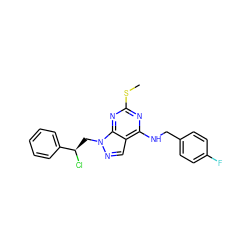 CSc1nc(NCc2ccc(F)cc2)c2cnn(C[C@@H](Cl)c3ccccc3)c2n1 ZINC000028862091