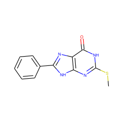 CSc1nc2[nH]c(-c3ccccc3)nc2c(=O)[nH]1 ZINC000013756640