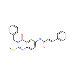 CSc1nc2ccc(NC(=O)/C=C/c3ccccc3)cc2c(=O)n1Cc1ccccc1 ZINC000049073445