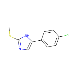 CSc1ncc(-c2ccc(Cl)cc2)[nH]1 ZINC000013658506