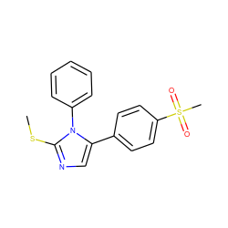 CSc1ncc(-c2ccc(S(C)(=O)=O)cc2)n1-c1ccccc1 ZINC000028713598