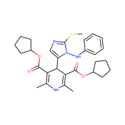 CSc1ncc(C2C(C(=O)OC3CCCC3)=C(C)NC(C)=C2C(=O)OC2CCCC2)n1Nc1ccccc1 ZINC000103217464