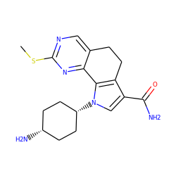 CSc1ncc2c(n1)-c1c(c(C(N)=O)cn1[C@H]1CC[C@@H](N)CC1)CC2 ZINC000261081081