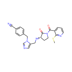 CSc1ncccc1C(=O)N1CC[C@H](NCc2cncn2Cc2ccc(C#N)cc2)C1=O ZINC000040979178