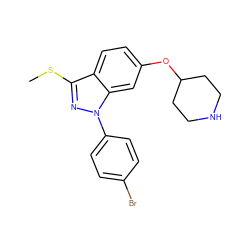 CSc1nn(-c2ccc(Br)cc2)c2cc(OC3CCNCC3)ccc12 ZINC000169706038