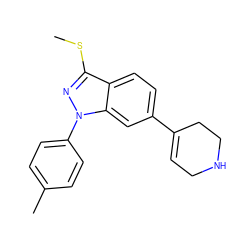 CSc1nn(-c2ccc(C)cc2)c2cc(C3=CCNCC3)ccc12 ZINC000072178276