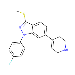 CSc1nn(-c2ccc(F)cc2)c2cc(C3=CCNCC3)ccc12 ZINC000072175380