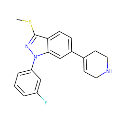 CSc1nn(-c2cccc(F)c2)c2cc(C3=CCNCC3)ccc12 ZINC000072179651