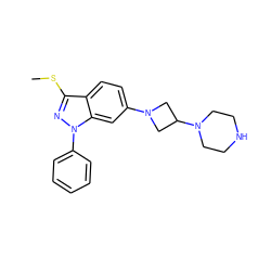 CSc1nn(-c2ccccc2)c2cc(N3CC(N4CCNCC4)C3)ccc12 ZINC000147342877