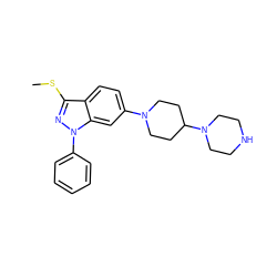 CSc1nn(-c2ccccc2)c2cc(N3CCC(N4CCNCC4)CC3)ccc12 ZINC000147344152